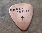 Custom Hand Stamped Personalized Guitar Pick Token Scripture