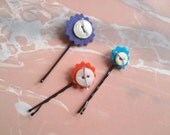Vintage Button Hair Accessories: Barettes