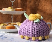 1-3 cup Purple & Lemon teapot cozy (Ready To Ship)
