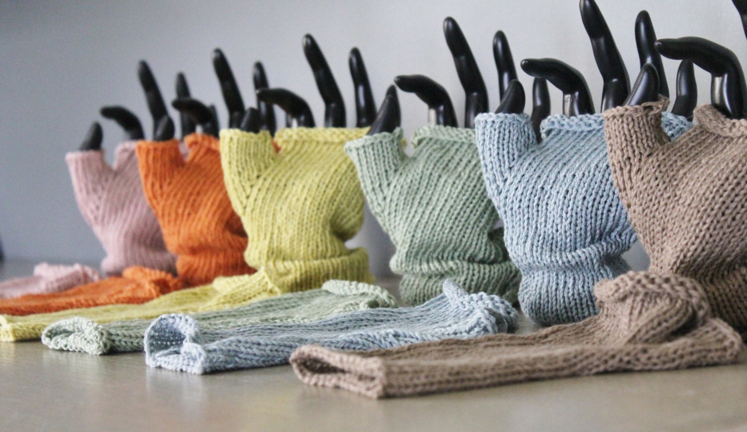 Organic Cotton and Linen fingerless gloves