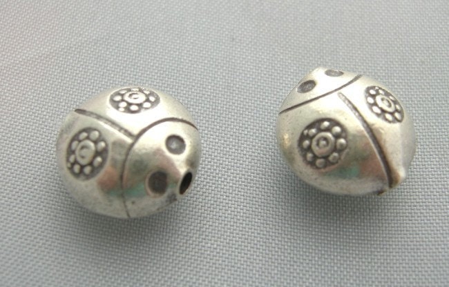 Karen hill tribe Silver lady bug beads