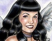 Bettie Angel ACEO - limited edition print 2/20 by Delphine Levesque Demers