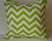 Pillow Cover - Green Chevron pattern