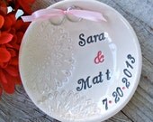 Romantic Lace Ring Bearer Bowl - Personalized Ring Pillow Alternative