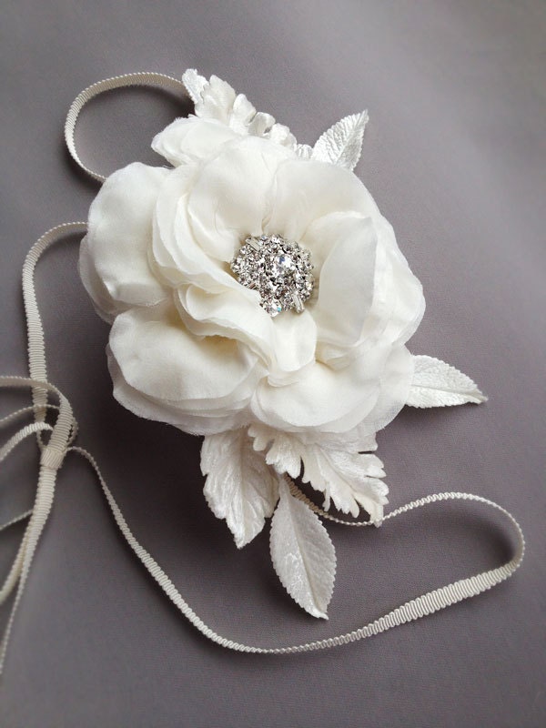 Gala Ivory Headpiece or Sash