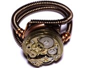 Steampunk Ring -  Antique Gold BULOVA  Watch Movement  - SIZE 8.5 ONLY