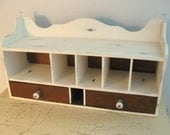 Wooden Desk Top or Wall Organizer Shelf