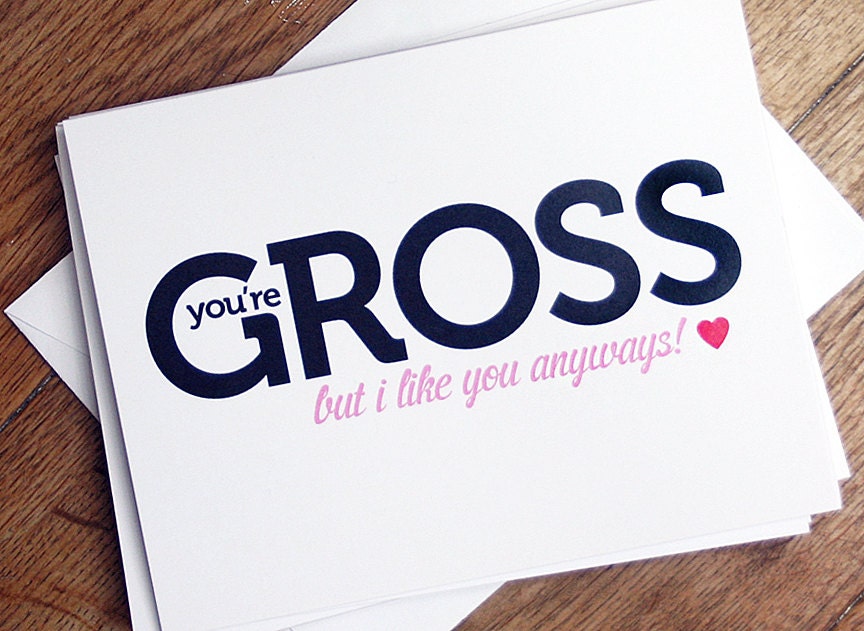 I love you card - silly valentines card