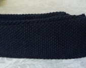 Navy Blue Knit Tie - Dark Blue Flat Square Straight End Bottom - Mens Vintage Necktie - Knitted Casual - Prep Trad