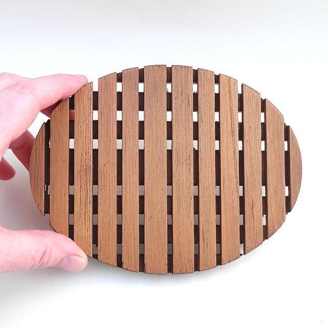 Miniature Cedar Deck for your Miniature Garden or Fairy Garden, Oval, Made in the U.S.A., Hand Finished