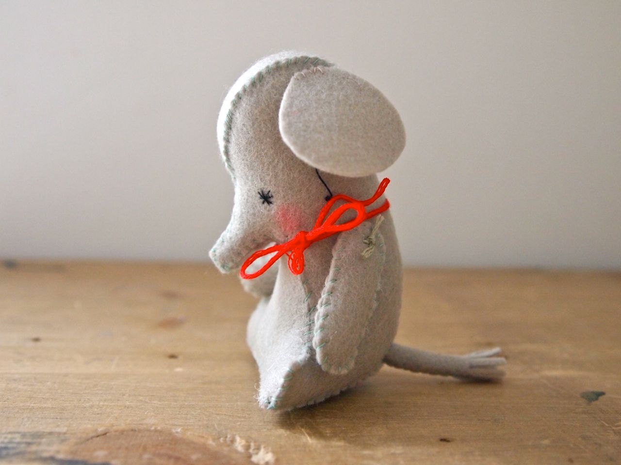 Felt Elephant mini soft sculpture artists doll Luca the baby elephant