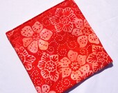 Reusable Sandwich Bag, Reusable Snack Bag - Set of 2 bags in Red Batik
