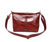 Clutch in Ruby Wine Red Leather - Made to Order