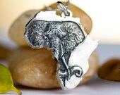 Africa Necklace Elephant African Jewelry Sterling Silver Pendant