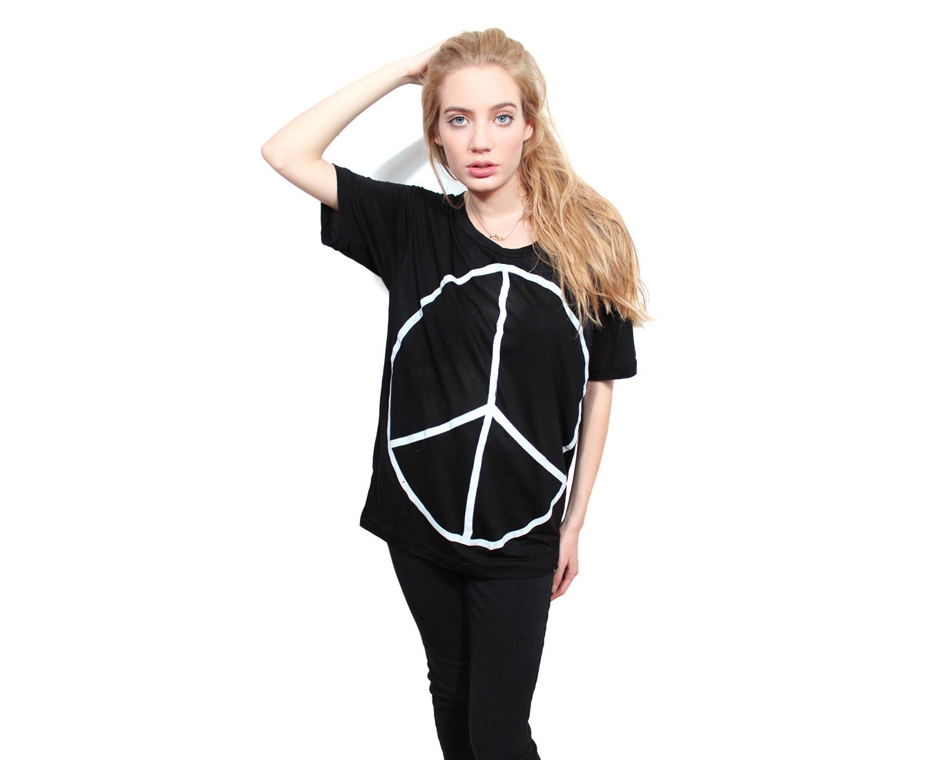 Peace sign slouchy tunic One Size