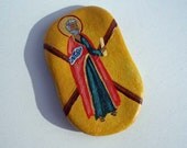 Saint Andrew Hand Painted Stone Pocket Icon