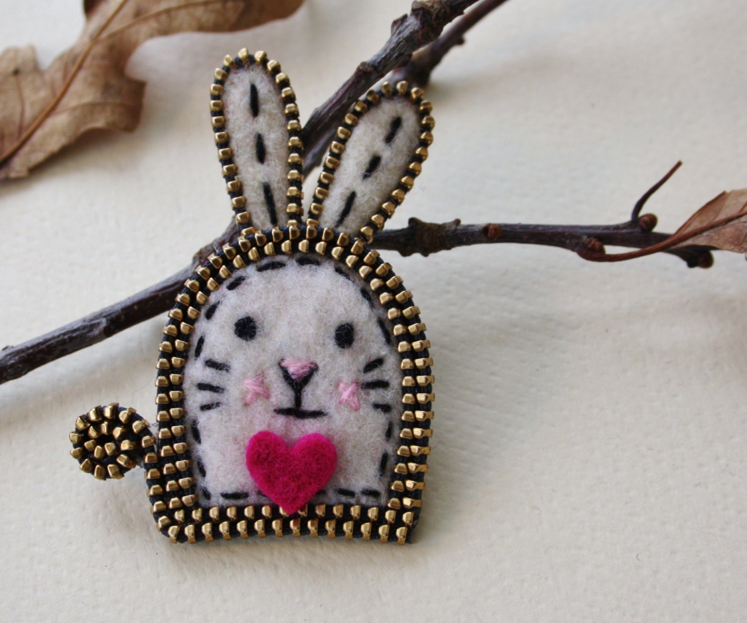 Sweet little bunny brooch