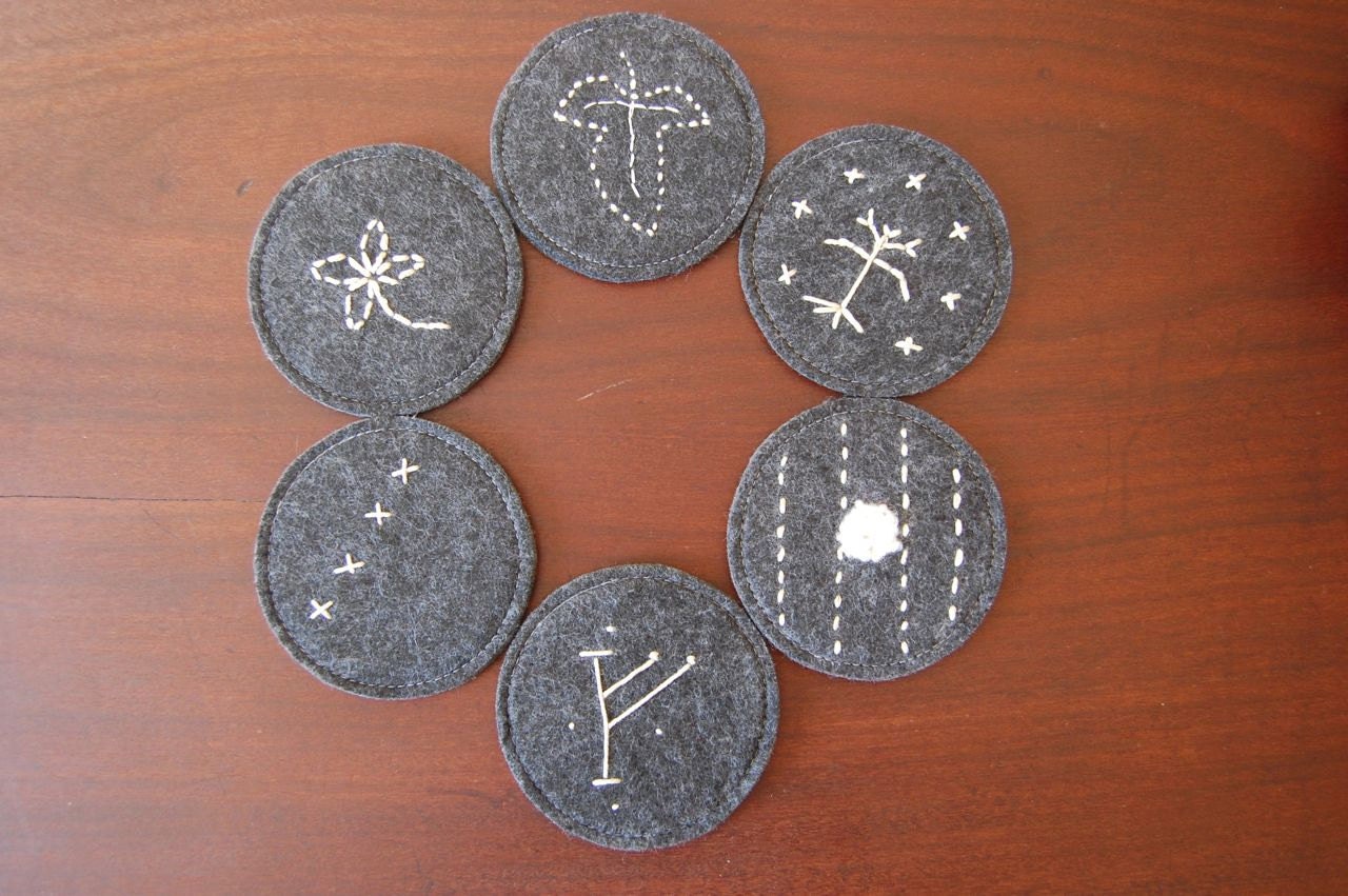 Grey Lord of the Rings Motif Felt Coasters