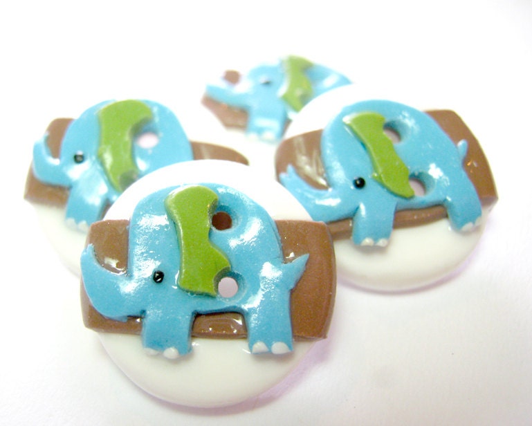 Baby Elephant- boy style -  (set of 4)