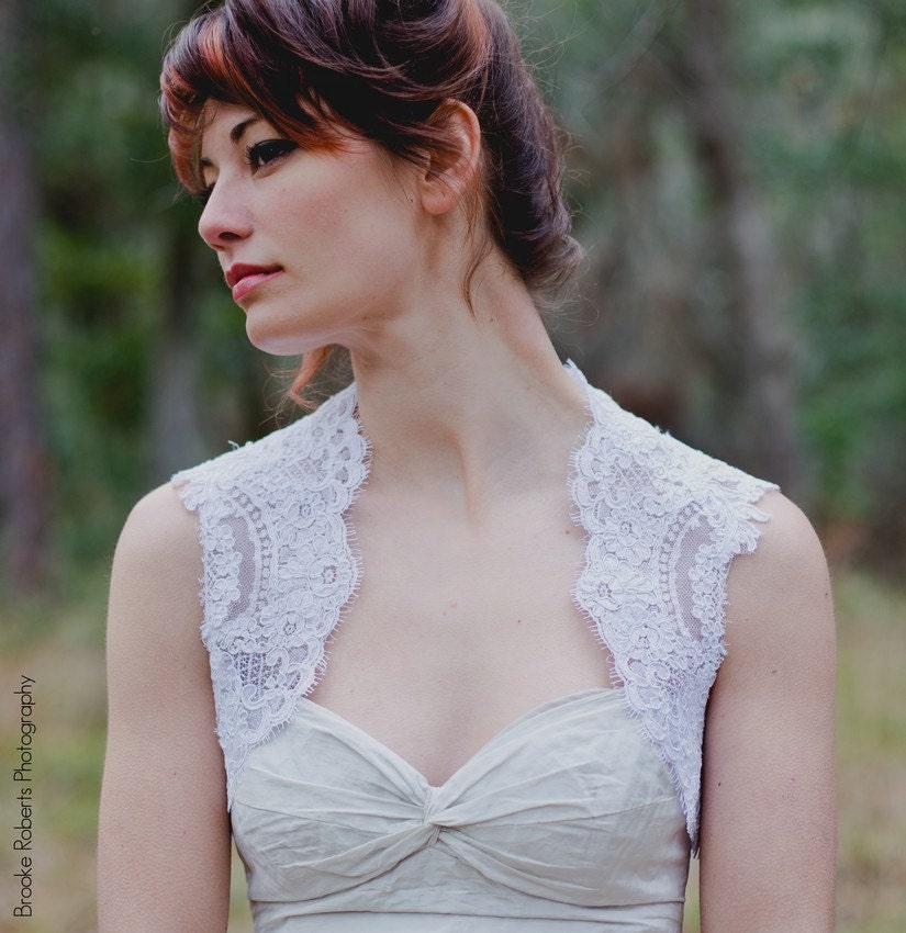 French Alencon Lace Wedding Bolero