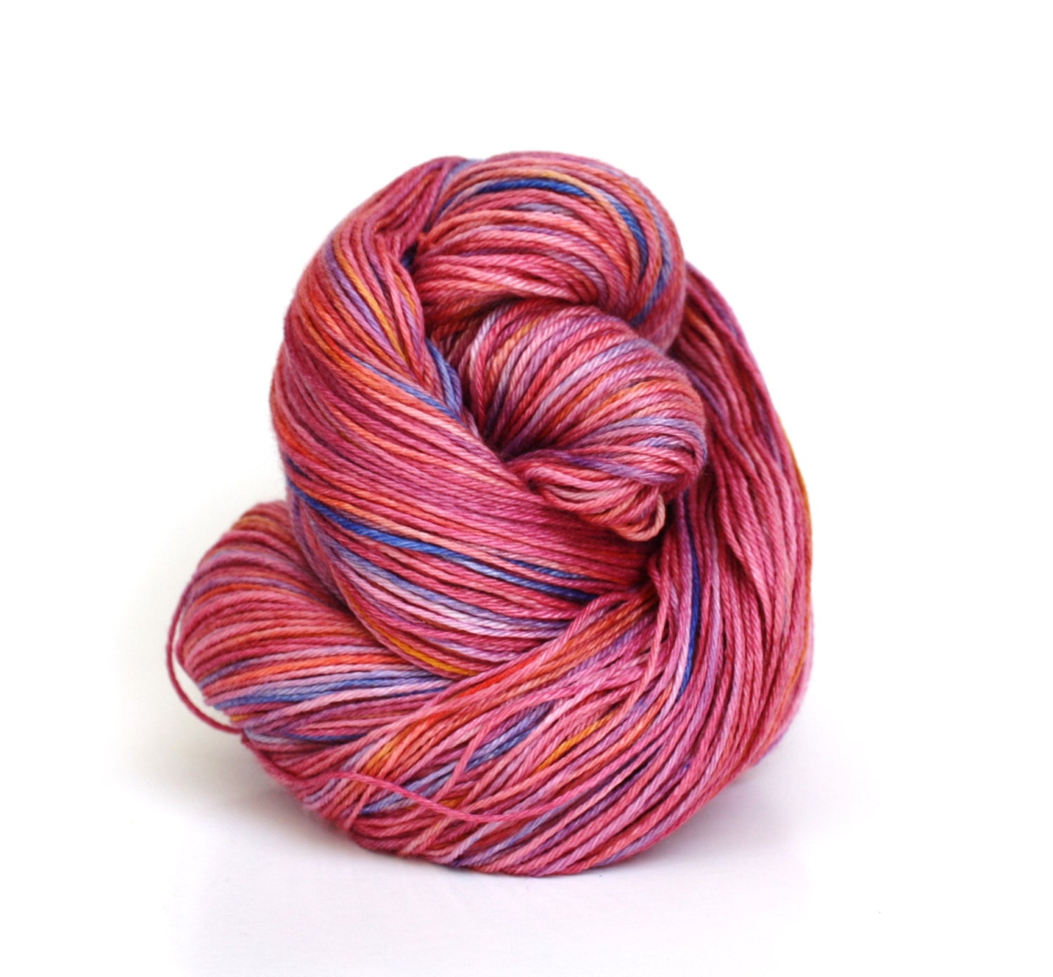 Pretty in Pink--hand dyed sock weight yarn, merino and silk, (437yds/100gm)