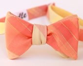 southern peach & gold freestyle bow tie