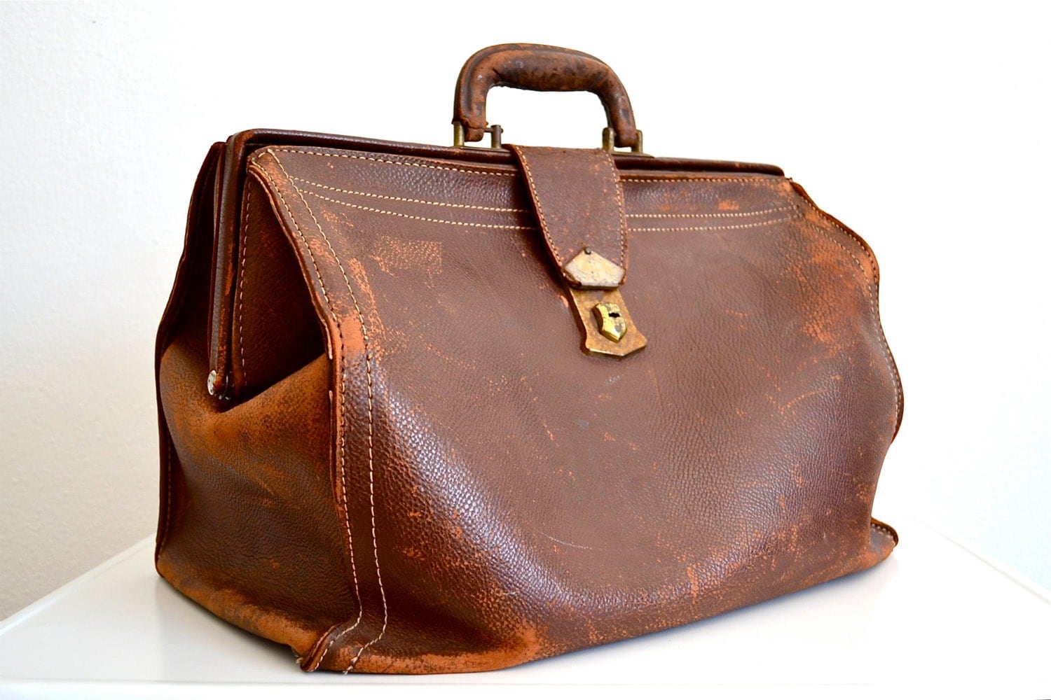 Antique Leather Doctor's Bag or Gladstone by TheCottageCheese