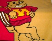 Fleece Tan Blanket with Gopher Print