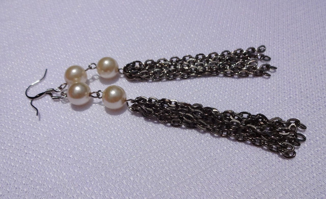Summer 2013 Collection - Silver and Double Pearls Earrings