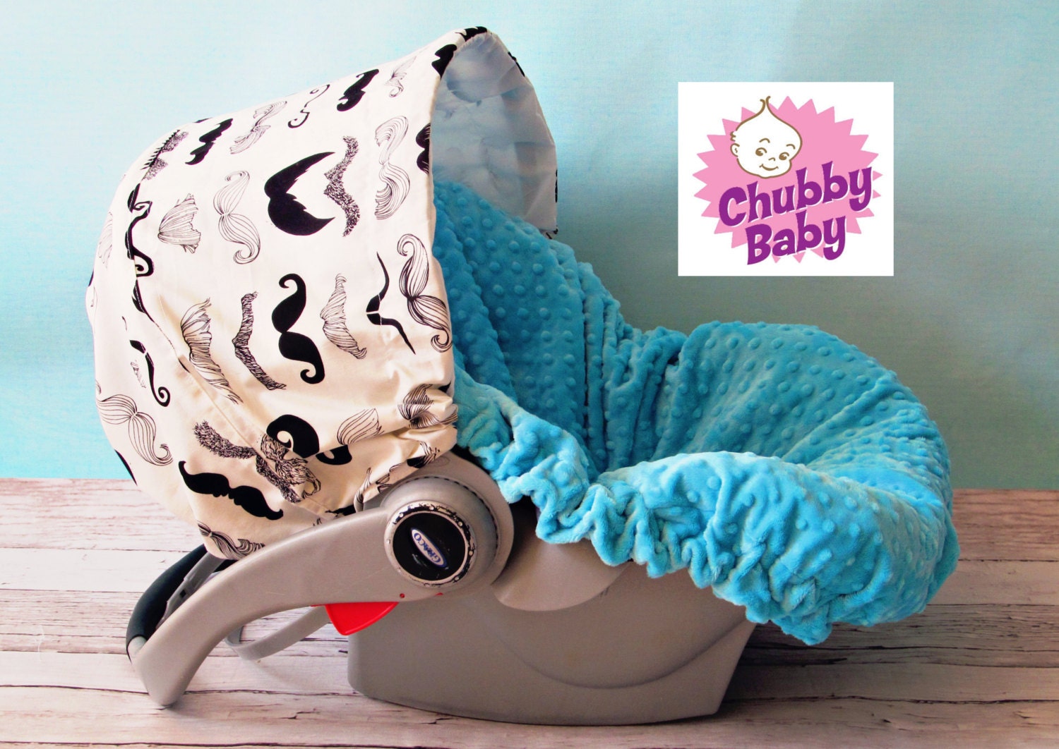 Infant Car Seat Cover- The Mustache Man