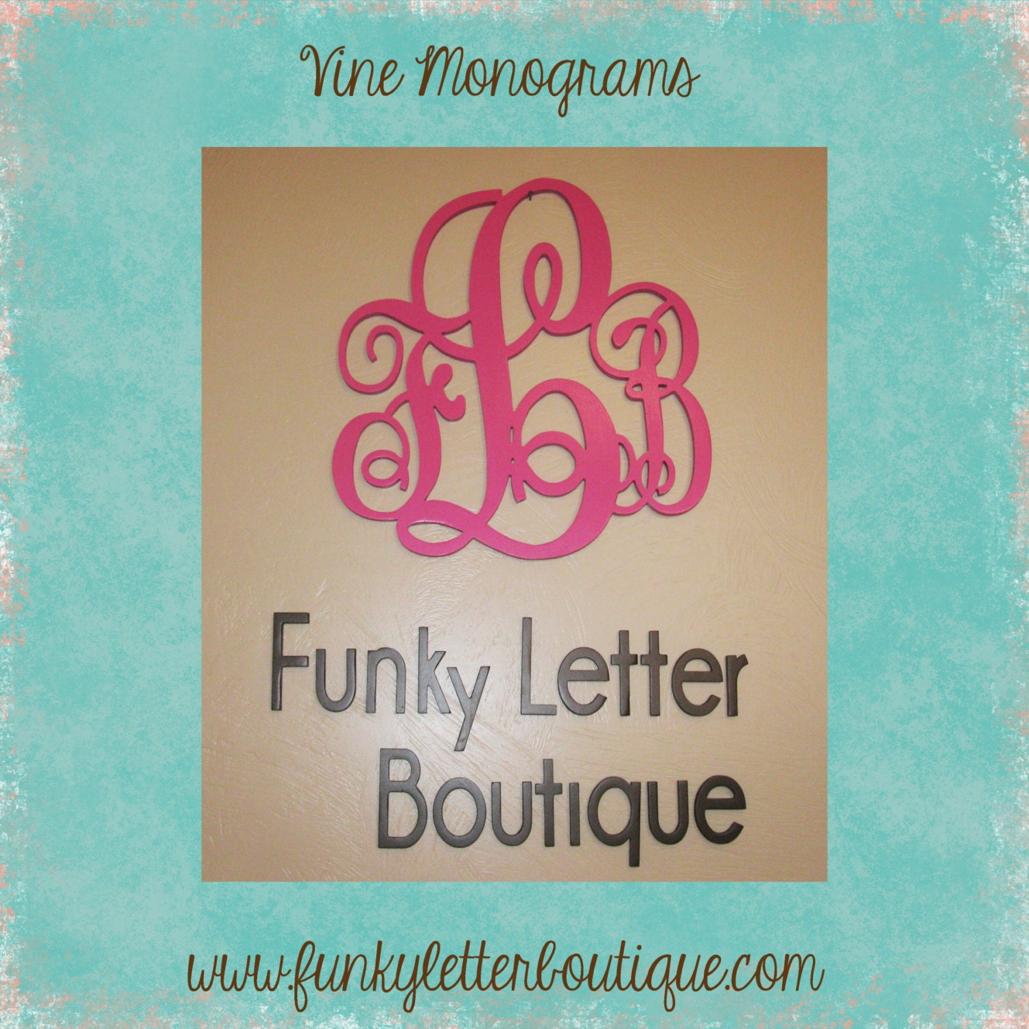 SALE Custom 18" Vine Fancy Monogram Wooden Wall Letters Home Decor Children's Nursery