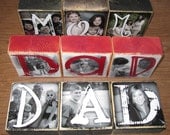 Father's Day Personalized GIFT- DAD photo letter blocks- set of 3