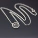 Tiny Flower and Hummingbird Necklace - Etched Sterling Silver