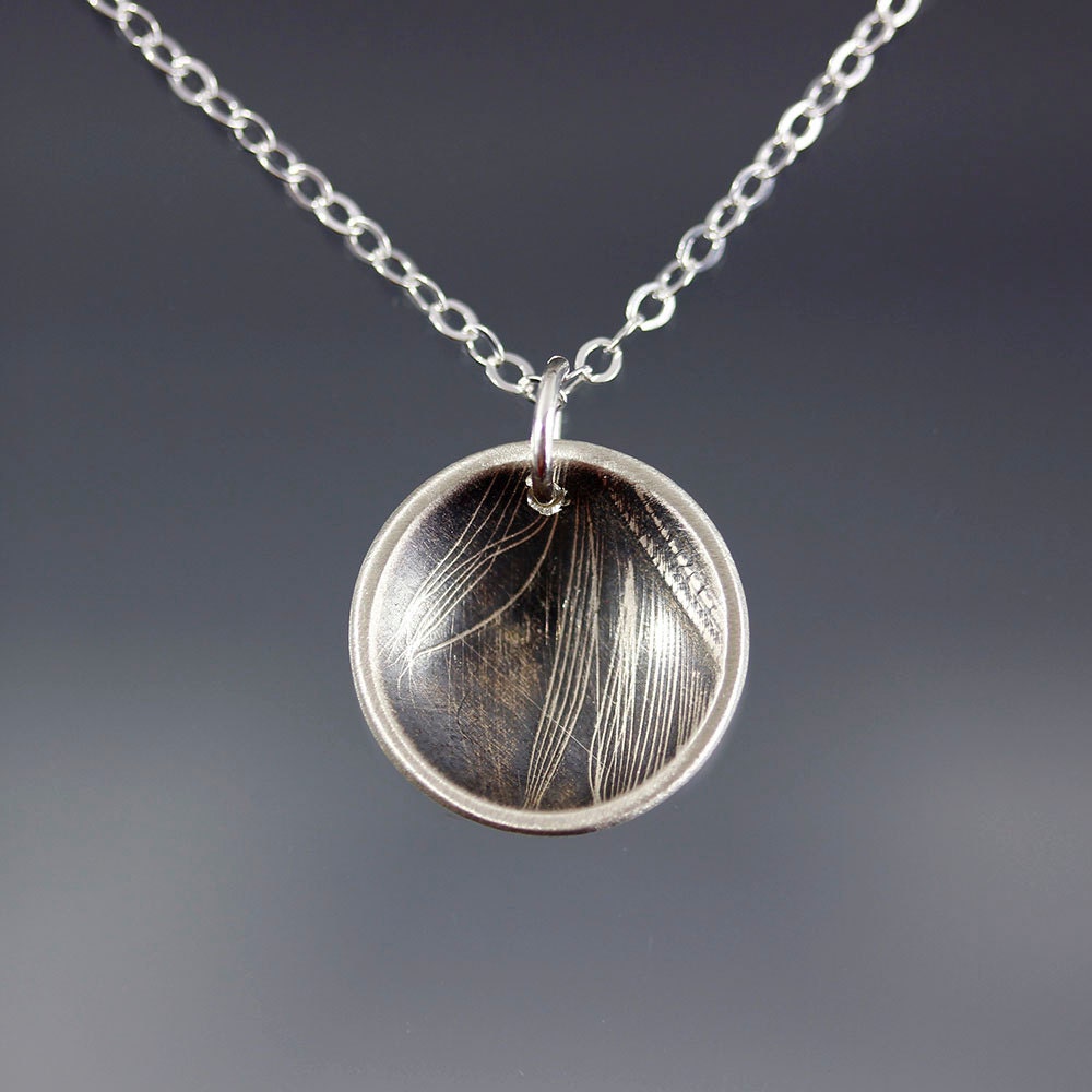 Feather Fragment Necklace -  Sterling Silver Pendant
