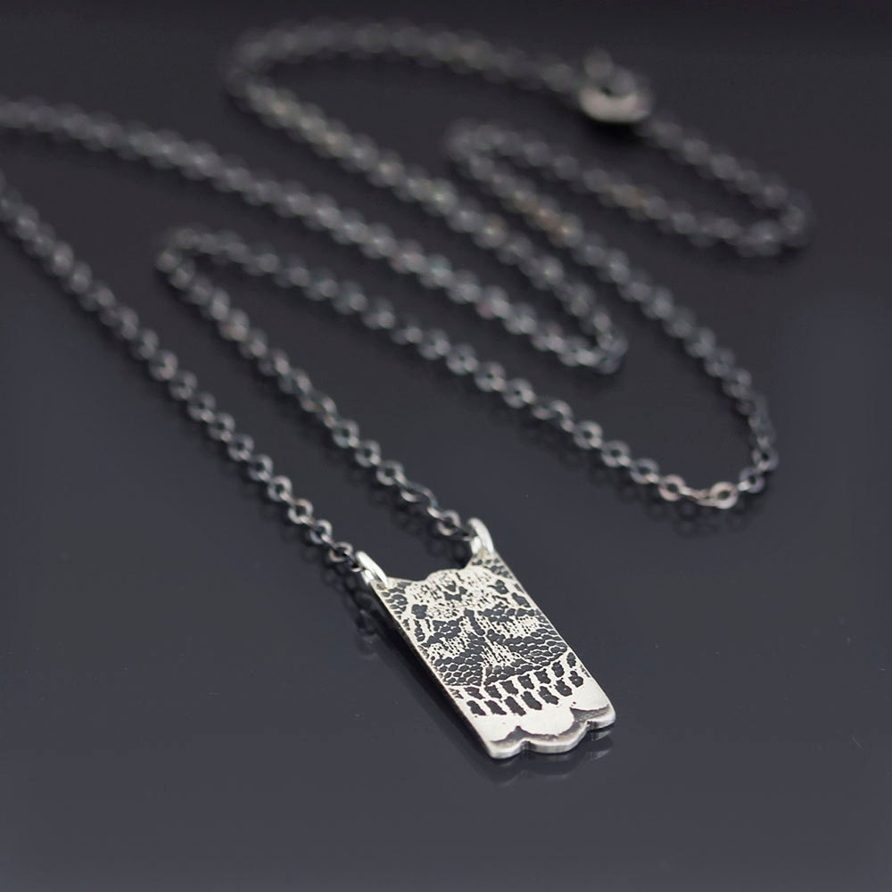 Small Elegant Silver Lace Necklace (No. 4) - Etched Sterling Silver by Lisa Hopkins Design