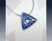 Polymer clay Denim Blue Triangle Necklace