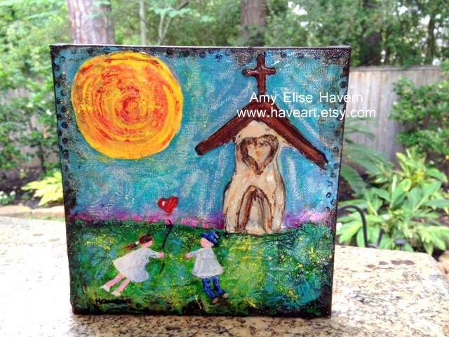 Our Special Day original painting 8x8
