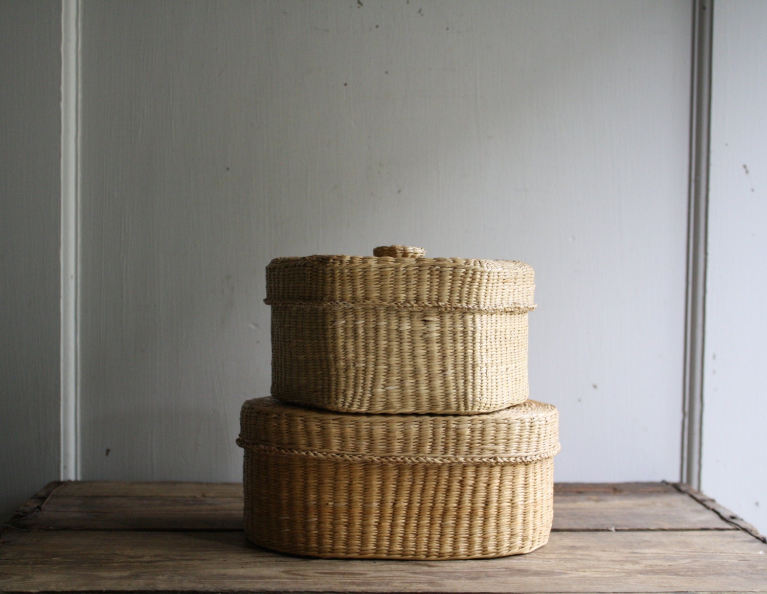 vintage lidded baskets