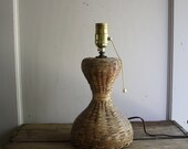 vintage rattan table lamp