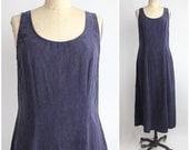 Vintage Minimalist Rayon Tank Maxi Dress / m