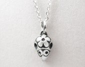 Budgie Parakeet Cockatiel Parrot memorial necklace - Very tiny bird skull necklace - sterling silver - Day of the Dead remembrance  jewelry