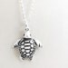 Little sea turtle necklace - sterling silver sea turtle jewelry