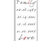 Family Special Dates Sign - Special Dates Art Sign - Mothers day Wall Art - What a difference a Day Makes 12X24