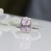 1.8ct Lavender peach cushion sapphire diamond ring 14k white gold engagement ring