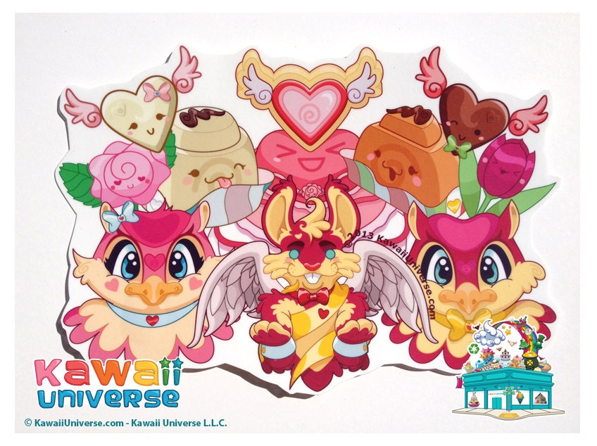 Kawaii Sweet Love  - Large Vinyl Sticker
