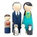 Custom Family of 6 - One of a Kind Hand-Painted Wooden Peg Dolls - Unique Family Portrait