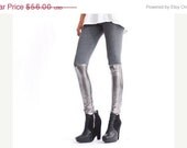 MEMORIAL DAY EVENT Babooshka  Metallic Gunmetal Panel Leggings