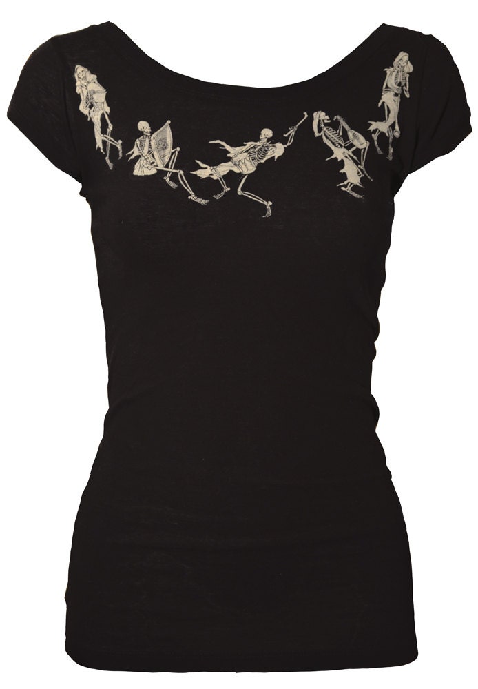 Women's Danse Macabre Scoop Neck Corset Tee Dance Medieval Renaissance