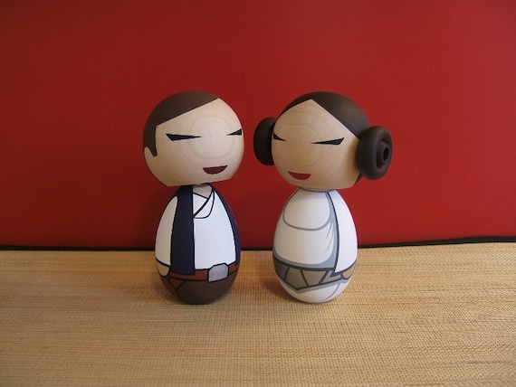 Kokeshi dolls. Princess and pilot  inspired  custom set.