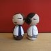 Kokeshi dolls. Princess and pilot  inspired  custom set.